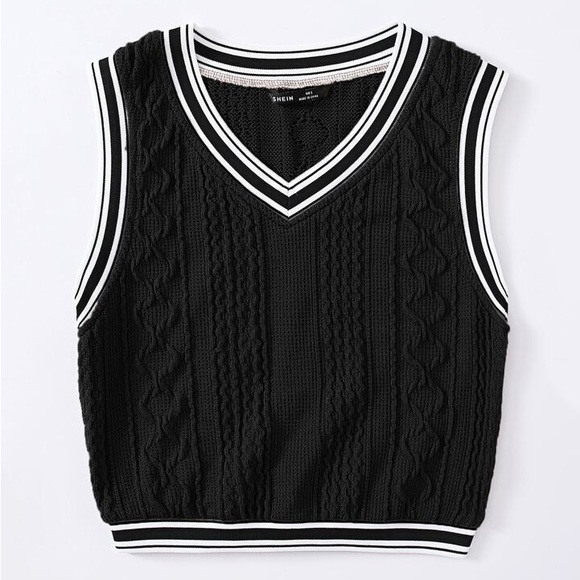 Varsity Striped Cropped Sweater Vest - Picture 6 of 11